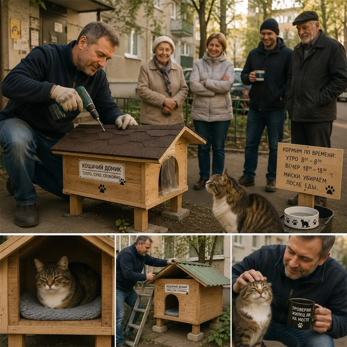 Кот перестал жить в подъезде